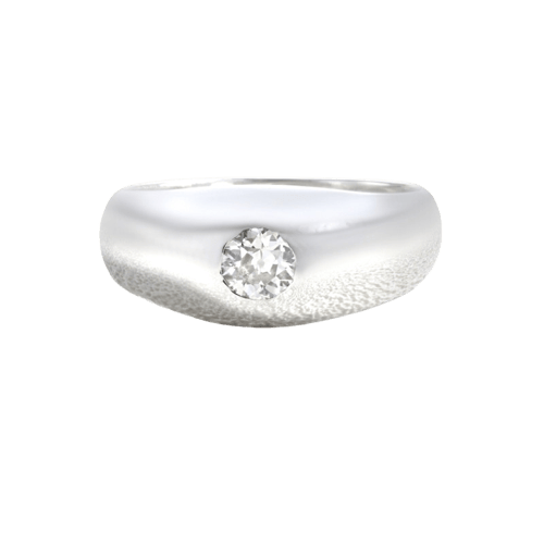 Bague 54 Jonc anglais - Bague en or blanc et diamant 58 Facettes OC-61000392