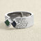 Bague 52 Bague bandeau en or gris 18 carats, émeraude, saphir et diamants 58 Facettes OC-61E00504