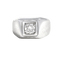 Bague 54 Chevalière jonc en or blanc 18 carats avec diamant 58 Facettes 61000370