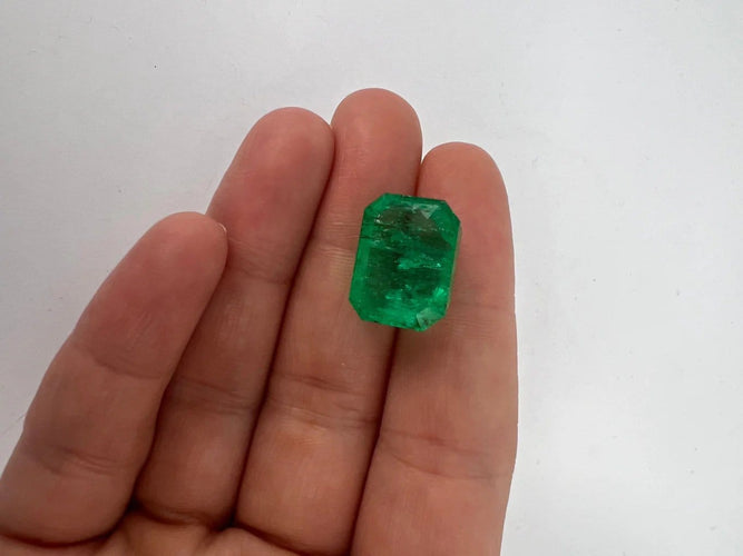 Gemstone Émeraude colombienne - Pierre taille octogonale 58 Facettes ME-EM-1