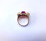 Bague 56 Bague tank en or rose 18k sertie de rubis baguette 58 Facettes BAG TANK Rub.Baguet-DV