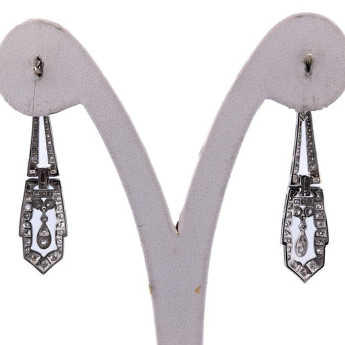 Boucles d'oreilles Boucles d’oreilles pendantes Art déco en platine et diamants 58 Facettes OR167 P19 (05519)