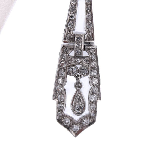 Boucles d'oreilles Boucles d’oreilles pendantes Art déco en platine et diamants 58 Facettes OR167 P19 (05519)