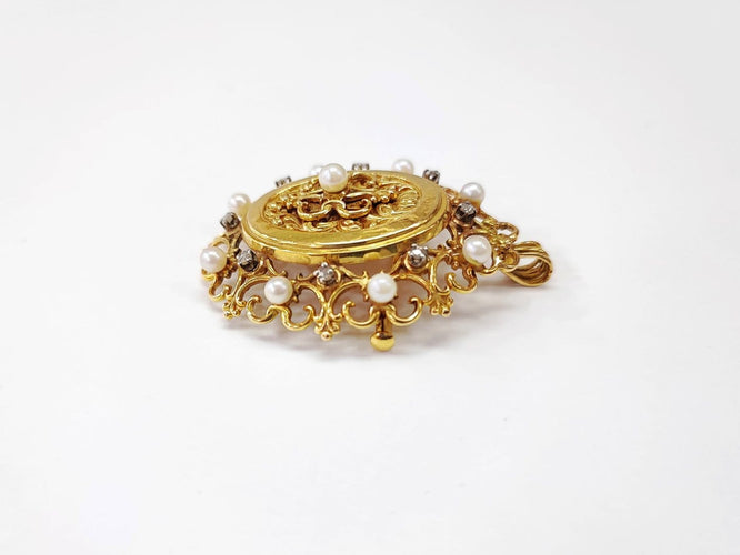 Pendentif Pendentif-broche médaillon en or 18k 58 Facettes Pend;Med.Brch-2008.4