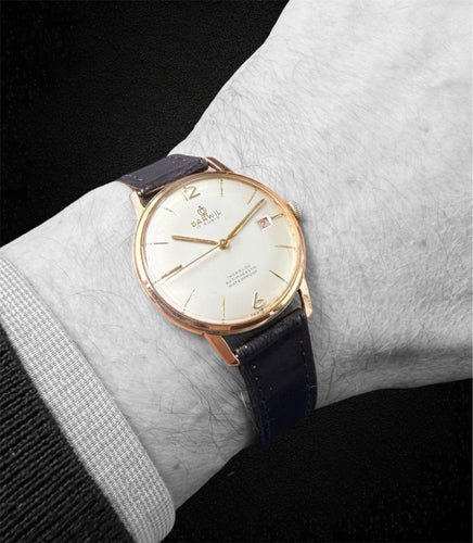 Montre Darwil - Montre-bracelet vintage boîtier doré, cadran blanc 58 Facettes
