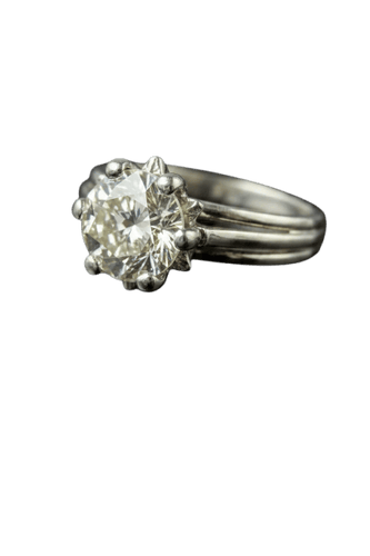 Bague 54 Solitario - Bague en or blanc diamant 0,67 ct 58 Facettes