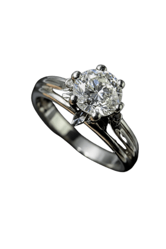 Bague 54 Solitario - Bague en or blanc diamant 0,67 ct 58 Facettes