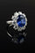 Bague 54 Bague marguerite - Saphir et diamants en taille IT 14 58 Facettes