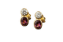 Boucles d'oreilles Boucles d’oreilles - Puces en or jaune 18K, diamants et rubis 58 Facettes