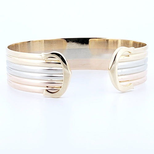 Bracelet Cartier - Bracelet jonc ouvert Double C en or jaune 18 carats 58 Facettes 73524