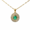 Pendentif Pendentif - Halo diamants et émeraude naturelle en or jaune 18k 58 Facettes 50432