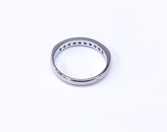Bague 49.5 Demi-alliance - Bague en or blanc 18K et diamants 58 Facettes All.demi.B.0.20ct-2005