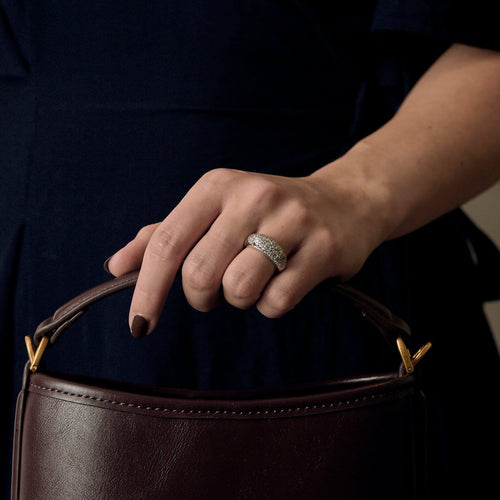 Bague 50.5 Bague jonc en or blanc 18K sertie de diamants (env. 2 ct) 58 Facettes EVR2882