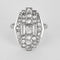 Bague 53.5 Bague Art déco en platine à motif géométrique et diamants 58 Facettes POI312-1
