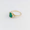 Bague 47 Bague en or jaune 18 carats avec émeraude et diamants 58 Facettes 32894