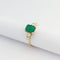 Bague 47 Bague en or jaune 18 carats avec émeraude et diamants 58 Facettes 32894