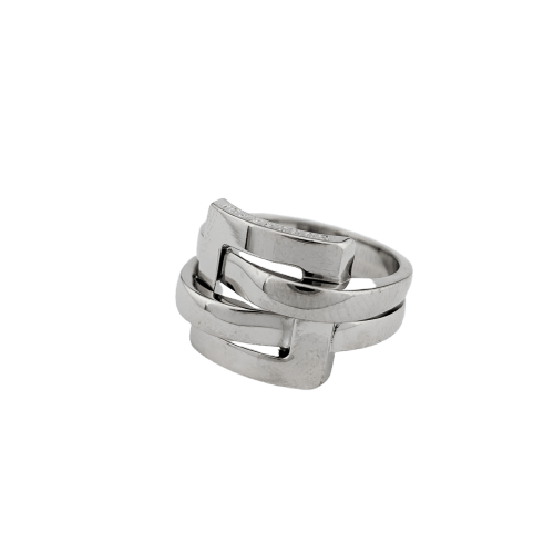 Bague 53 Boucheron Déchaînée - Bague motif carré en or blanc 18 carats 58 Facettes 33377