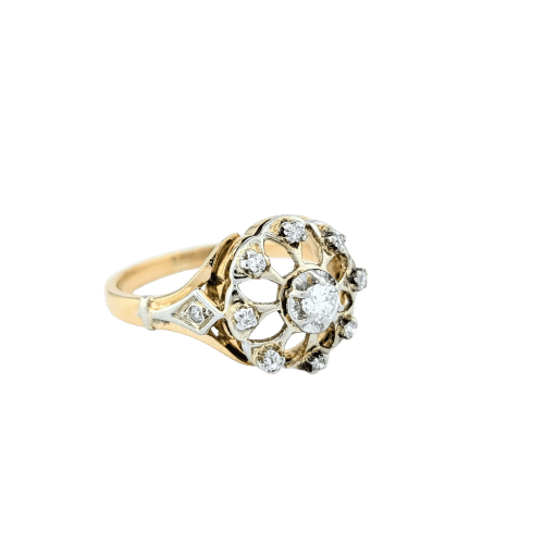 Bague 55 Bague en or jaune 18 carats et diamants 58 Facettes 31887