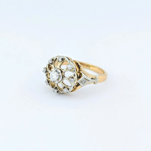 Bague 55 Bague en or jaune 18 carats et diamants 58 Facettes 31887