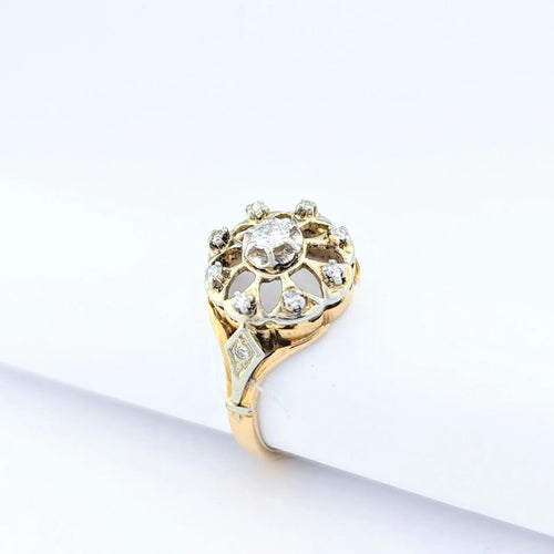 Bague 55 Bague en or jaune 18 carats et diamants 58 Facettes 31887