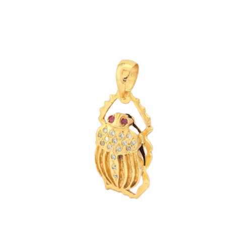 Pendentif Pendentif animalier en or jaune 18 carats avec diamants et rubis 58 Facettes 30487