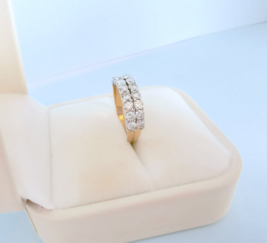 Bague 55 Bague - Alliance en or deux tons 18 carats et diamants 58 Facettes 1770