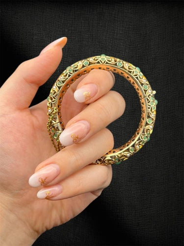 Bracelet Foresta di Smeraldi - Bracelet rigide en or 14 ct et émeraudes 58 Facettes bracciale rigido smeraldi