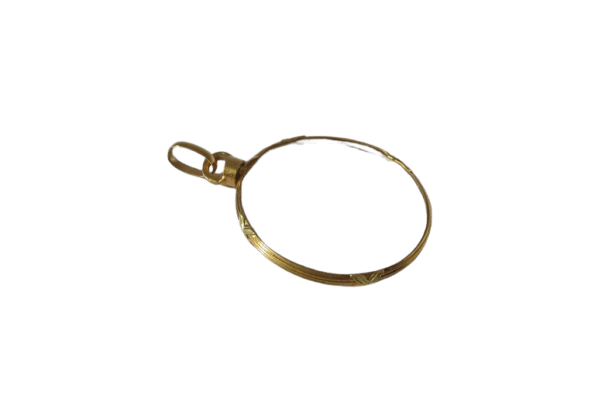 Pendentif Pendentif porte-photo XIXe siècle en or rose 18 carats et verre 58 Facettes Pendentif