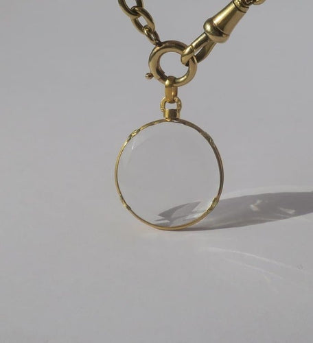 Pendentif Pendentif porte-photo XIXe siècle en or rose 18 carats et verre 58 Facettes Pendentif