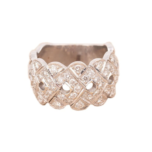 Bague 53 Bague bandeau ajourée en or blanc et diamants 58 Facettes 794120