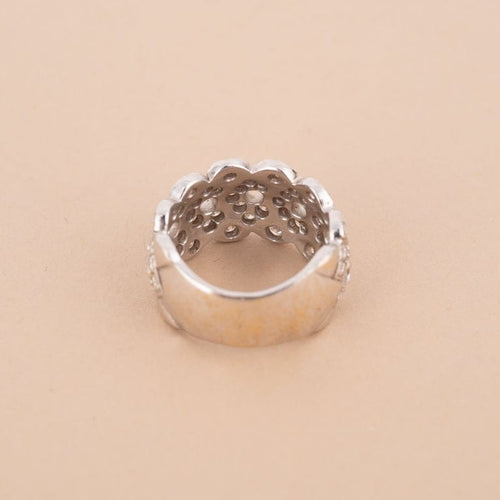 Bague 53 Bague bandeau ajourée en or blanc et diamants 58 Facettes 794120