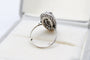 Bague 54 Bague marquise en platine avec perle fine et diamants 58 Facettes 250452