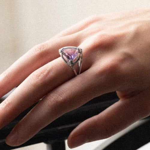 Bague 59 Mauboussin Mes Couleurs à Toi - Bague en or blanc, améthyste et diamants 58 Facettes 762874