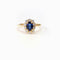 Bague 55 Bague marguerite entourage en or jaune 18K saphir et diamants 58 Facettes MARGT.S.Pont-FA.67