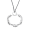 Pendentif Hermès - Chaîne d'ancre - Pendentif rond en argent et cordelière en coton noir 58 Facettes 58FC38