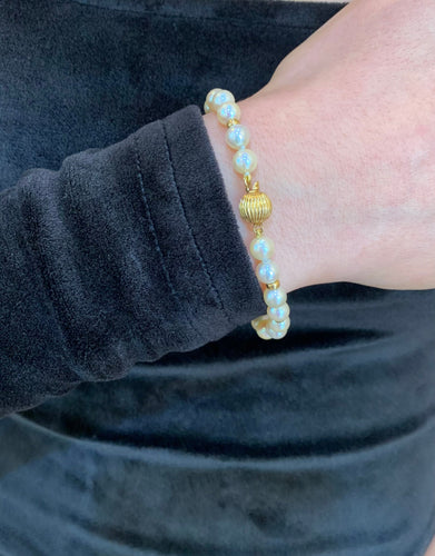 Bracelet Bracelet de perles en or jaune 18 carats 58 Facettes BRA110