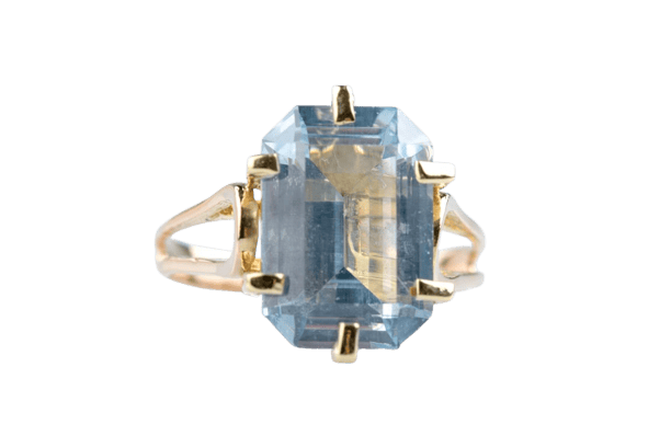 Bague 56 Bague topaze bleue en or blanc 18K 58 Facettes BGTOPOC622-107