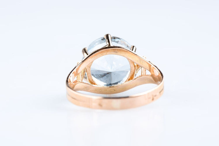 Bague 54 Bague topaze bleue en or blanc 18K 58 Facettes BGTOPOC613-107