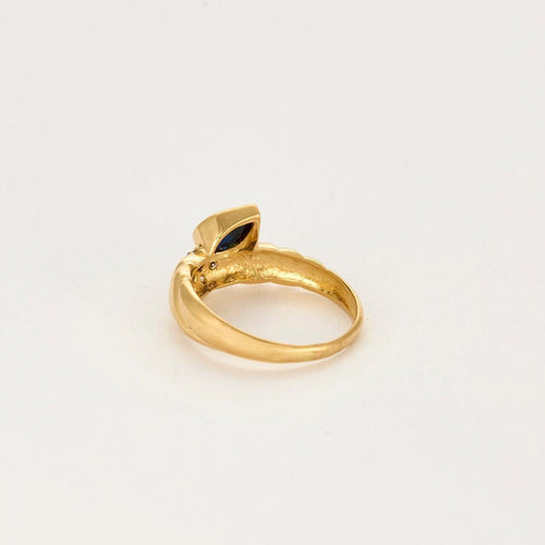 Bague 51.5 Bague Tressée en Or Jaune, Saphir de 1ct, Diamants 58 Facettes NAR0193