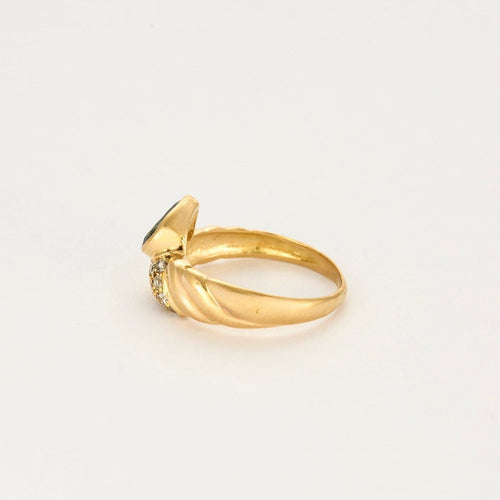 Bague 51.5 Bague Tressée en Or Jaune, Saphir de 1ct, Diamants 58 Facettes NAR0193