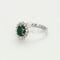 Bague 53 Bague marguerite or blanc, émeraude et diamants 58 Facettes GU178