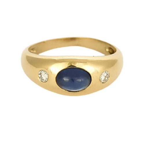 Bague 51.5 Bague jonc en or jaune 18K avec saphir 1 ct et diamants 58 Facettes ENG10872X2