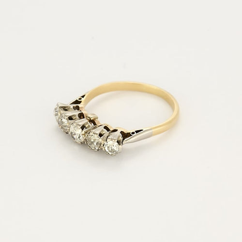 Bague 54 Bague jarretière deux ors, diamants taille ancienne 58 Facettes MAR1092