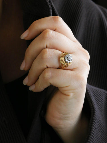 Bague 57 Bague fil or jaune diamants 58 Facettes 1233.2