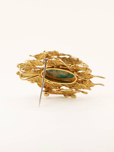 Pendentif Broche Pendentif or jaune turquoise matrix 58 Facettes 1221