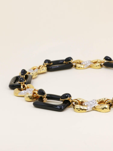 Collier Collier à transformation or jaune onyx diamants 58 Facettes 1242.2