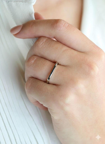 Bague 54 DINH VAN Alliance carrée or blanc 58 Facettes 1206.1BIS