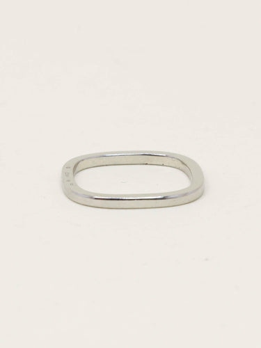Bague 54 DINH VAN Alliance carrée or blanc 58 Facettes 1206.1BIS