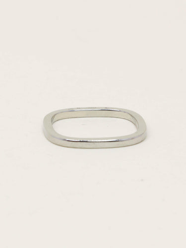 Bague 54 DINH VAN Alliance carrée or blanc 58 Facettes 1206.1BIS