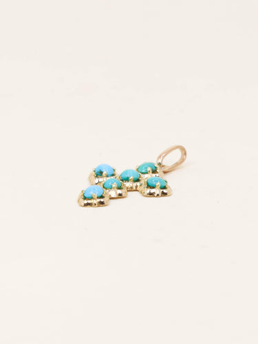 Pendentif Pendentif Croix or jaune cabochons de turquoise 58 Facettes 1219.7
